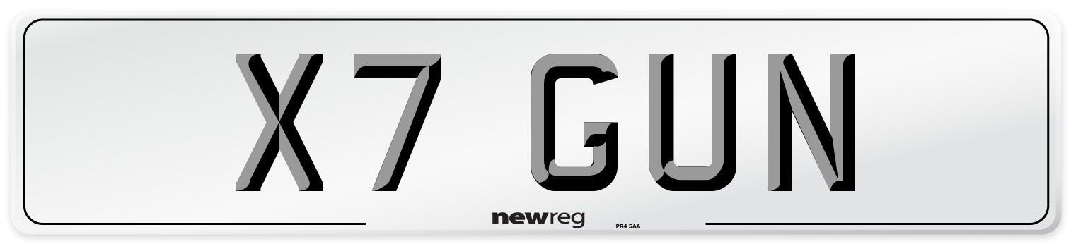 X7 GUN Number Plate from New Reg